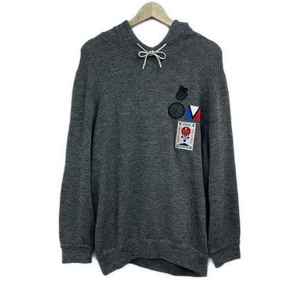 Louis Vuitton Hoodie L LV Cup Logo Patch Dark Gray Black Multi