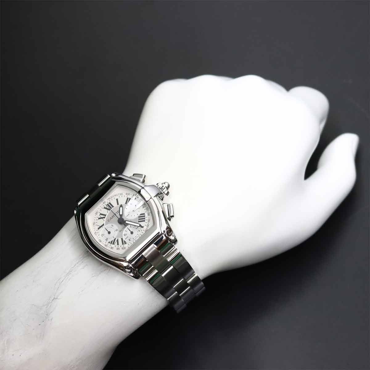 Cartier Roadster XL Chronograph Watch Date Silver Automatic — view 4