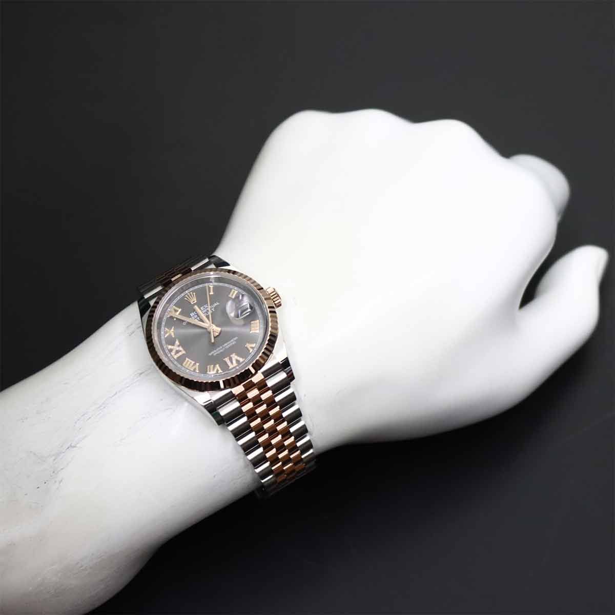 Rolex Datejust 36 Roulette Diamond Watch Gray 18k Pink Gold Automatic Winding — view 4