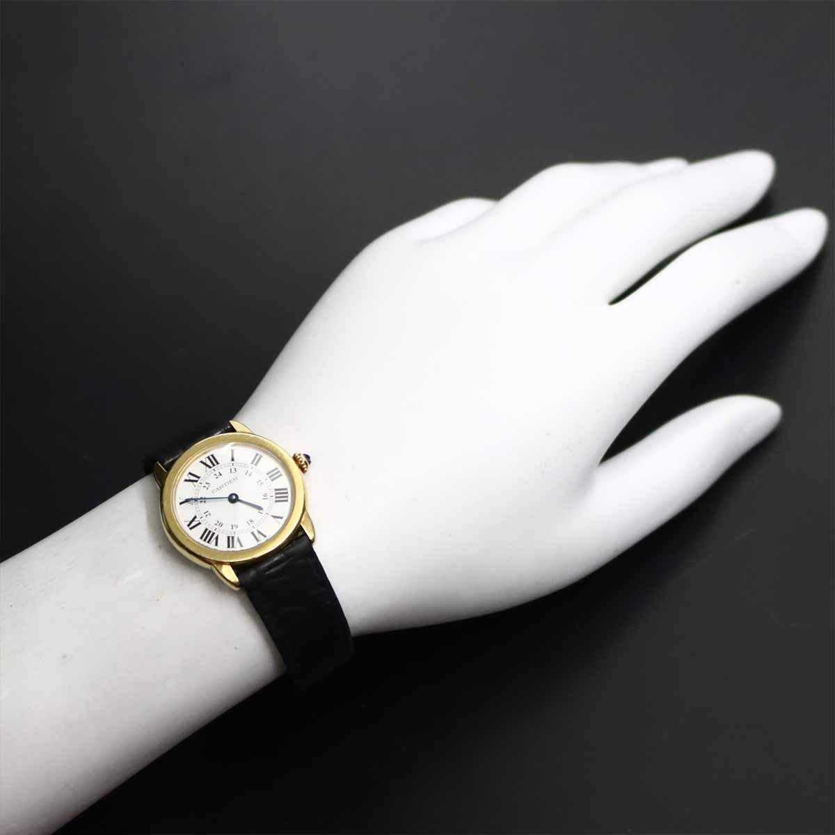Cartier Ronde Solo SM Watch Silver 18k Yellow Gold Quartz — view 4
