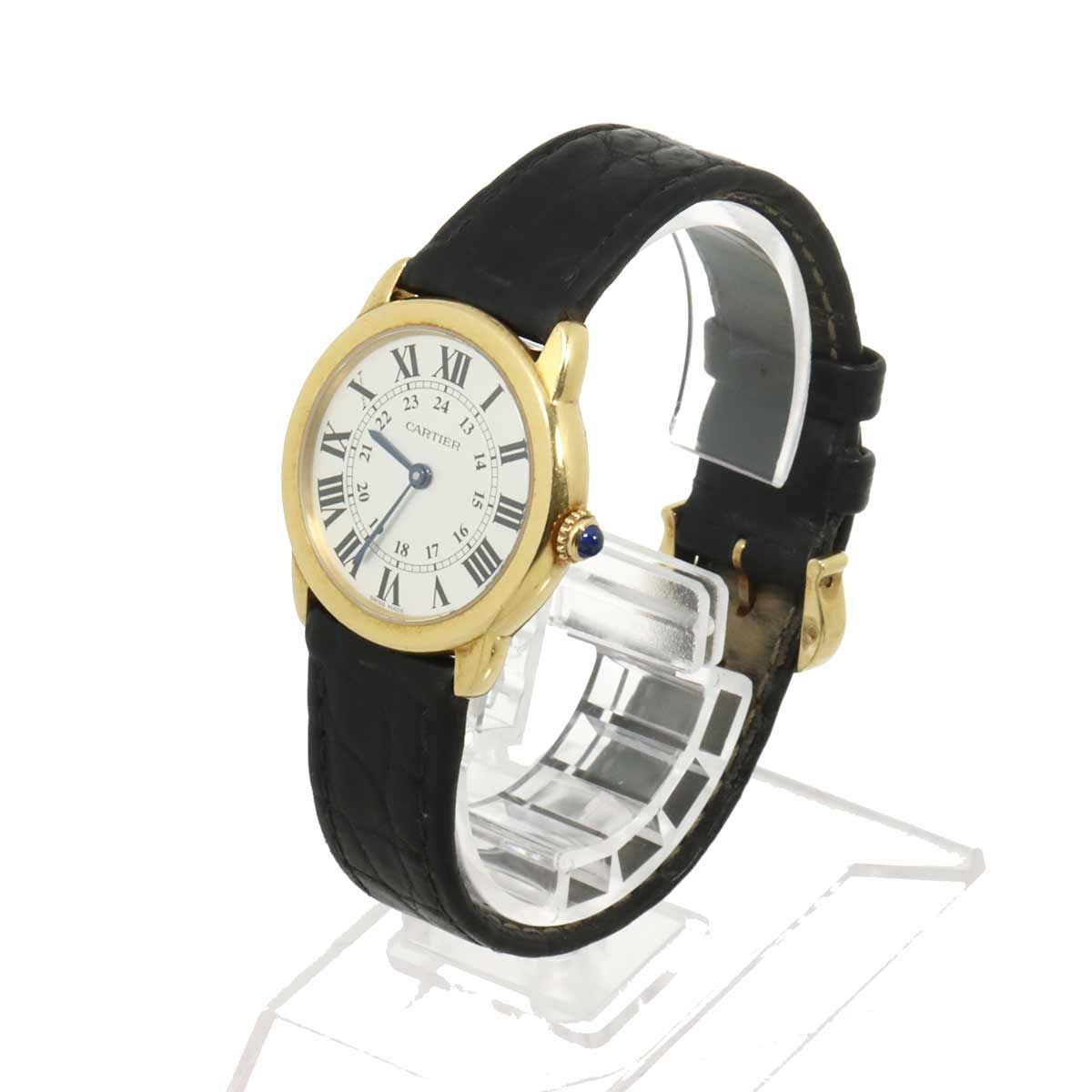 Cartier Ronde Solo SM Watch Silver 18k Yellow Gold Quartz — view 3