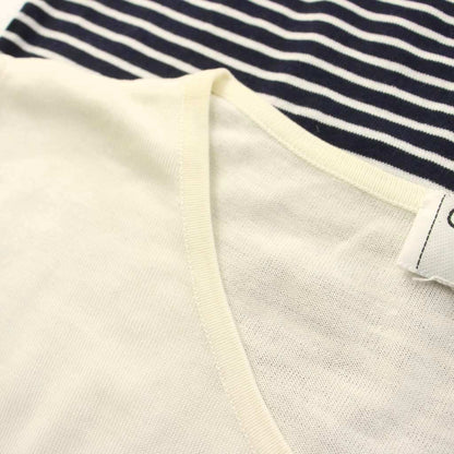 Chanel Sleeveless Knit Top CC Logo Border 42 White Sweater — view 7