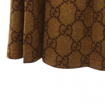 Gucci GG Technical Jersey Pleated Skirt Long XS Brown — view 4