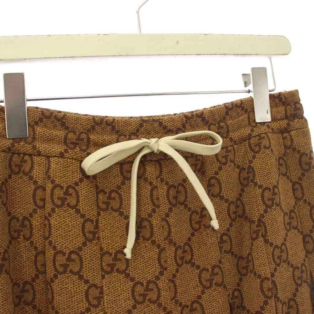 Gucci GG Technical Jersey Pleated Skirt Long XS Brown — view 3