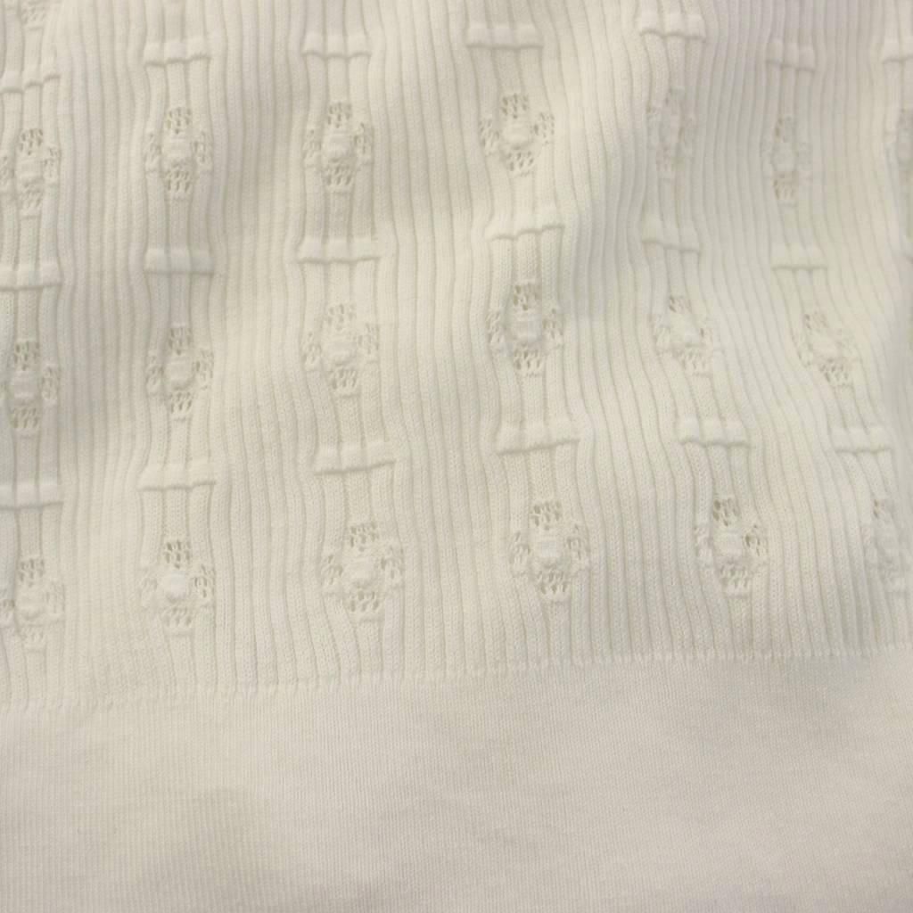 Chanel High Neck Knit Top Long Sleeve CC Logo 36 White Sweater — view 5