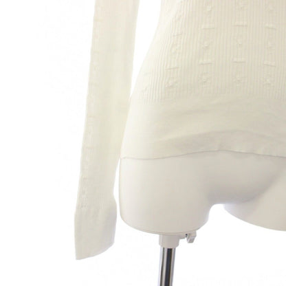 Chanel High Neck Knit Top Long Sleeve CC Logo 36 White Sweater — view 4