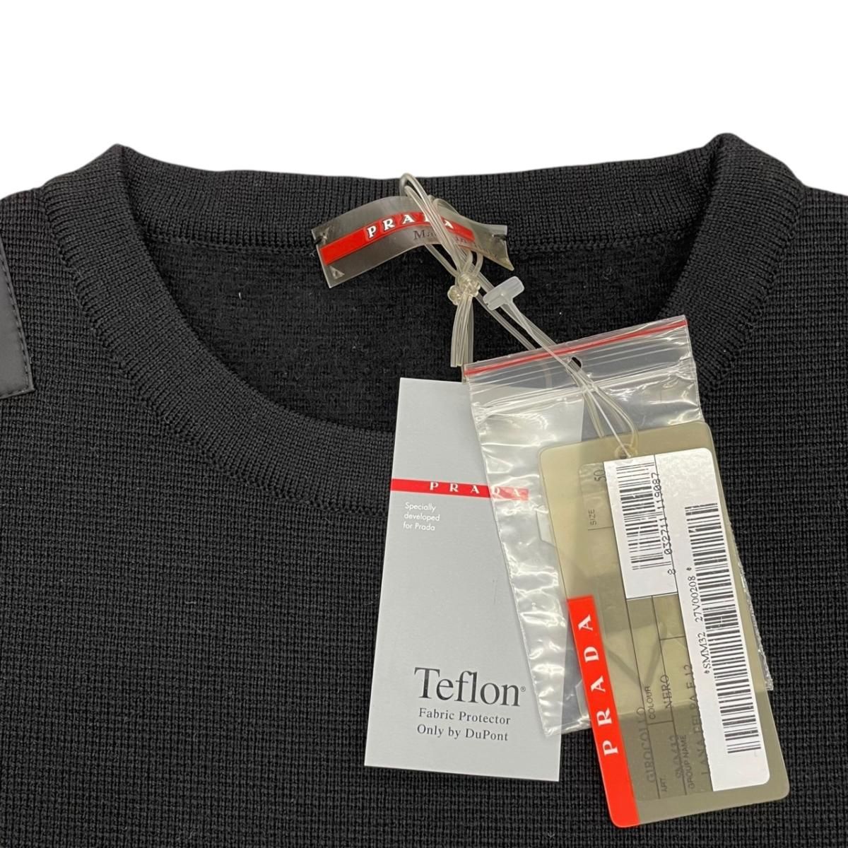Prada Sweatshirt Shirt Logo Tag 50 Wool Nylon Black — view 8