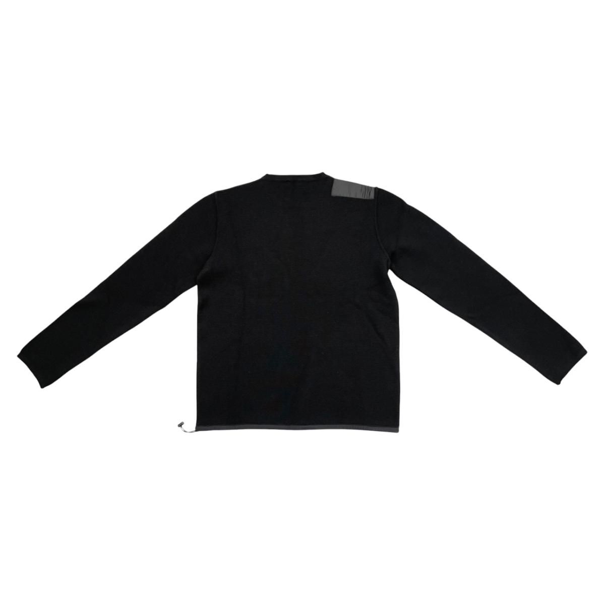 Prada Sweatshirt Shirt Logo Tag 50 Wool Nylon Black — view 2