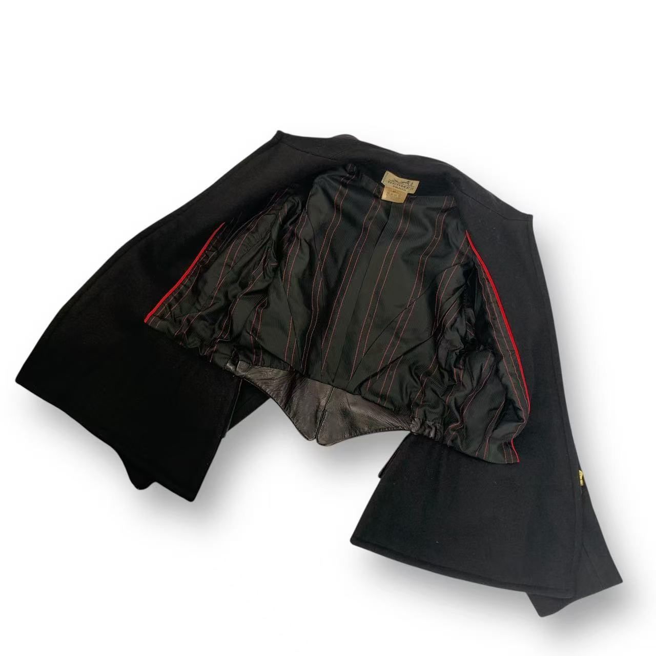 Hermes Wool Zip Up Jacket Deformed Black 40 — view 4