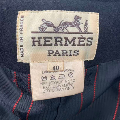 Hermes Wool Zip Up Jacket Deformed Black 40 — view 5