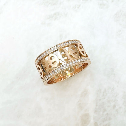 Hermes Chaine D'ancre Divine Diamond Pink Gold Ring — view 3