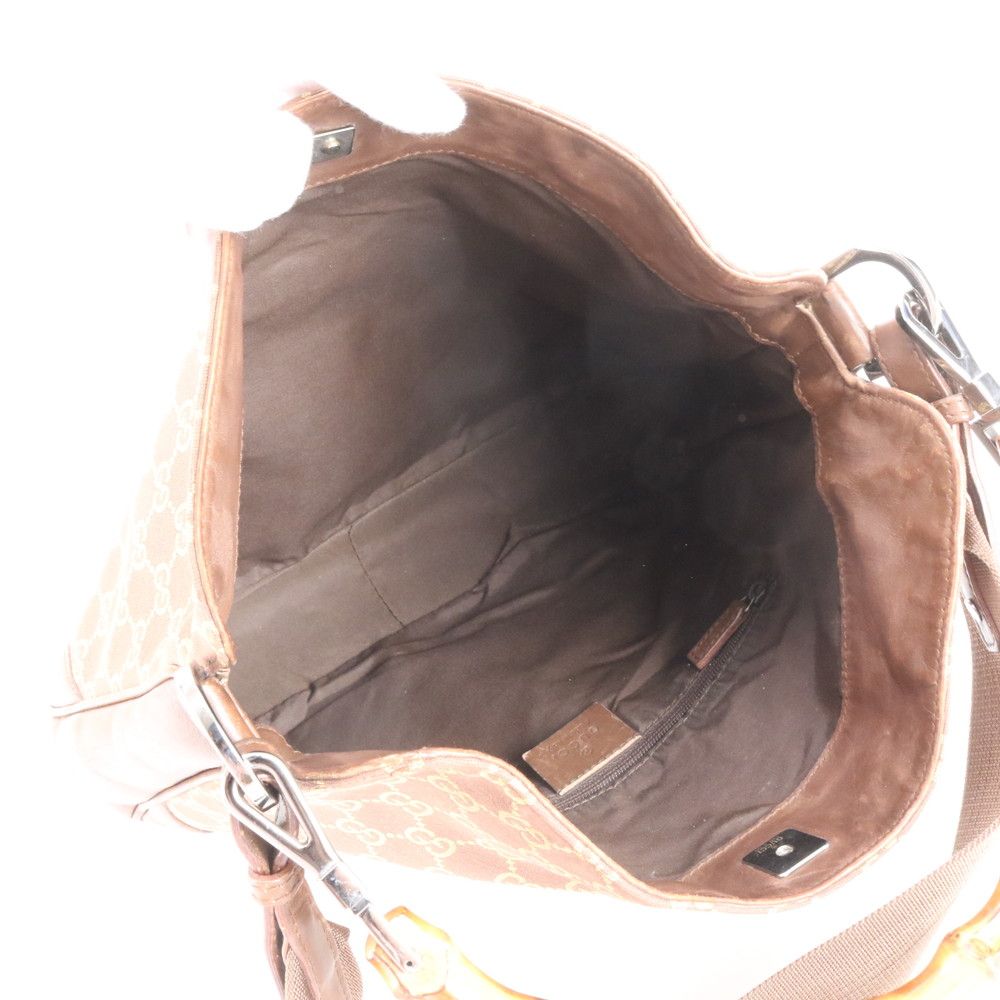 Gucci Bambu GG Canvas 001 Leather 2-Way Shoulder Bag Hand Brown — view 7