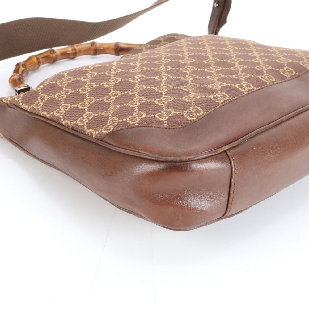 Gucci Bambu GG Canvas 001 Leather 2-Way Shoulder Bag Hand Brown — view 4
