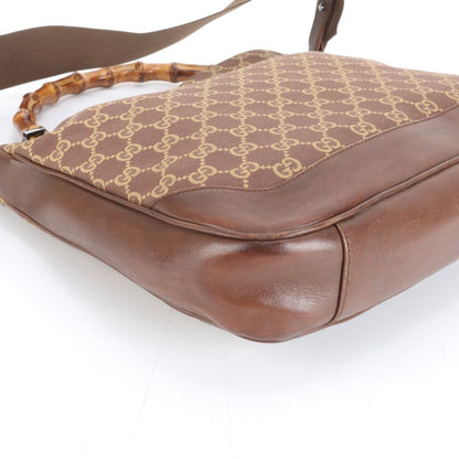Gucci Bambu GG Canvas 001 Leather 2-Way Shoulder Bag Hand Brown — view 4