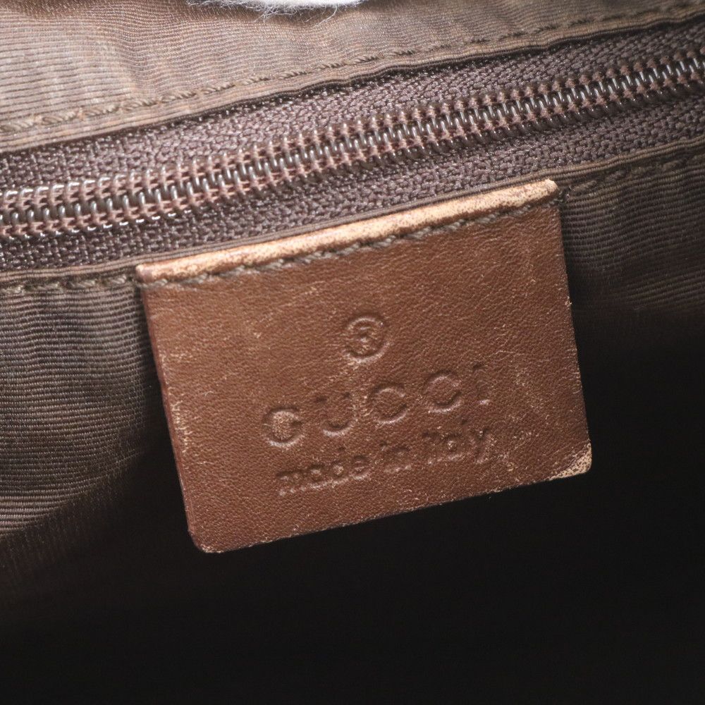 Gucci Bambu GG Canvas 001 Leather 2-Way Shoulder Bag Hand Brown — view 8