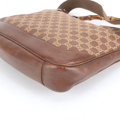 Gucci Bambu GG Canvas 001 Leather 2-Way Shoulder Bag Hand Brown — view 6