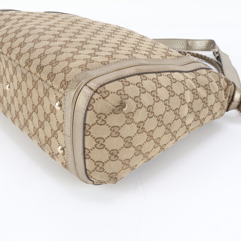 Gucci GG Canvas Bella Bamboo Ribbon Tassel 2-Way Tote Crossbody Shoulder — view 5