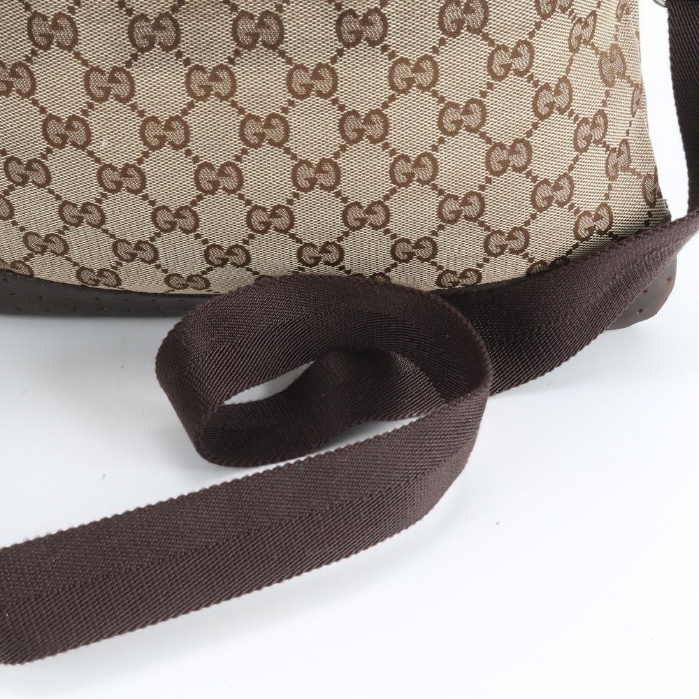Gucci GG Canvas Leather Shoulder Bag Crossbody Messenger Business Brown — view 2