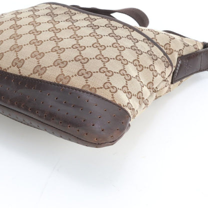 Gucci GG Canvas Leather Shoulder Bag Crossbody Messenger Business Brown — view 6