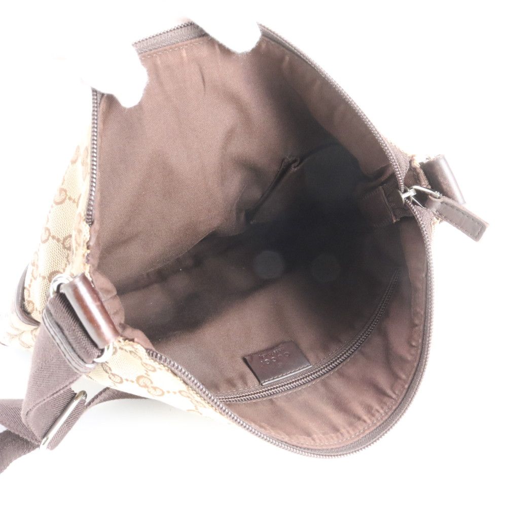 Gucci GG Canvas Leather Shoulder Bag Crossbody Messenger Business Brown — view 7