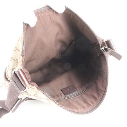 Gucci GG Canvas Leather Shoulder Bag Crossbody Messenger Business Brown — view 7