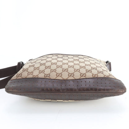 Gucci GG Canvas Leather Shoulder Bag Crossbody Messenger Business Brown — view 5
