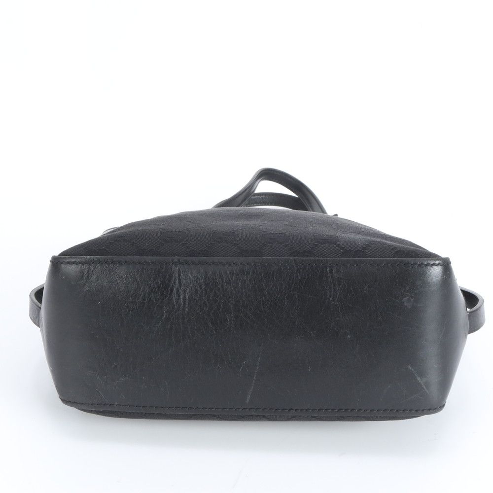 Gucci GG Canvas Leather Tote Shoulder Hand Black — view 5
