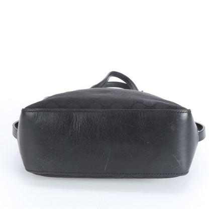 Gucci GG Canvas Leather Tote Shoulder Hand Black — view 5