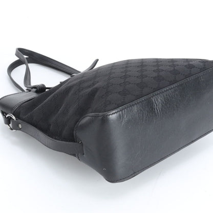 Gucci GG Canvas Leather Tote Shoulder Hand Black — view 4