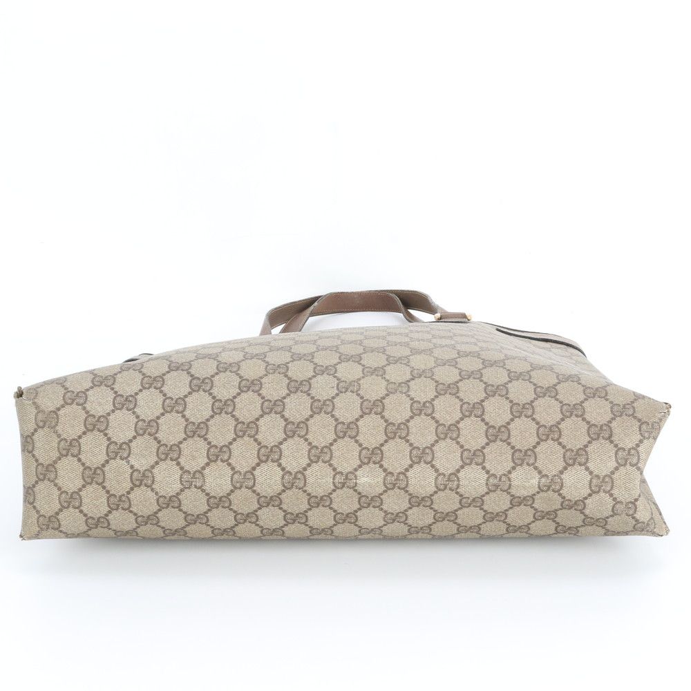 Gucci GG Supreme Leather Tote Shoulder Business Document Brown — view 5