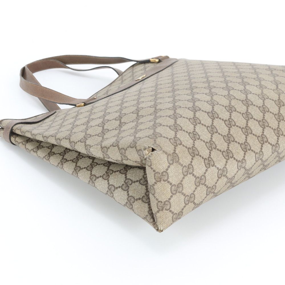 Gucci GG Supreme Leather Tote Shoulder Business Document Brown — view 4