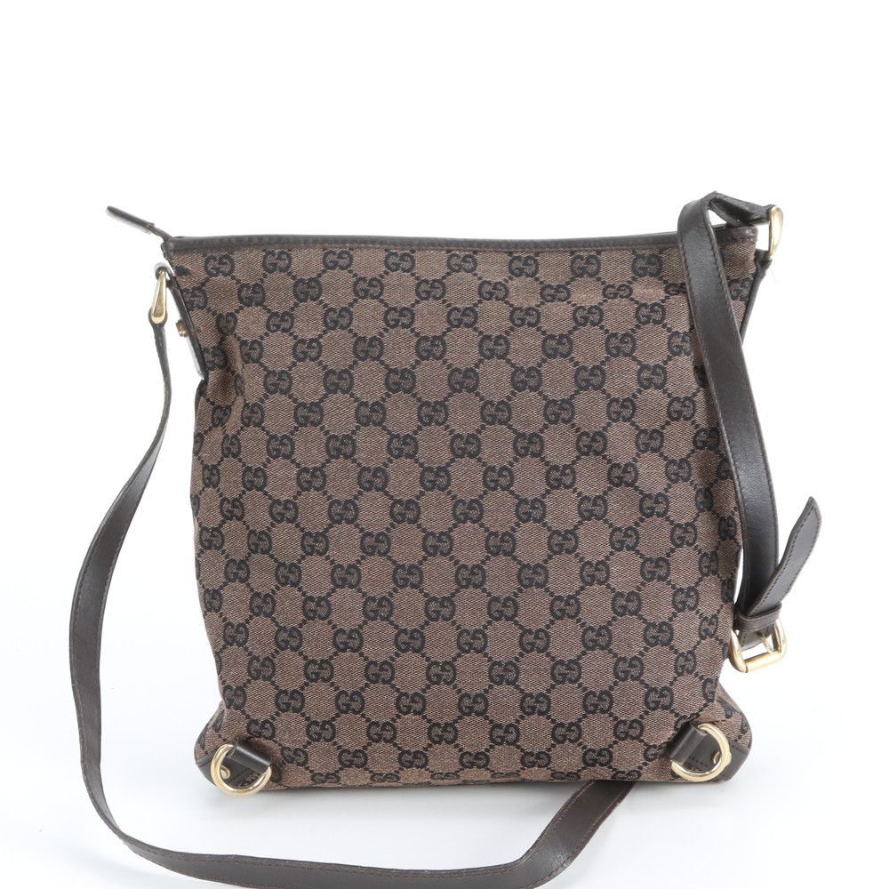 Gucci GG Canvas Abbey Leather Shoulder Bag Crossbody Hand Brown — view 3