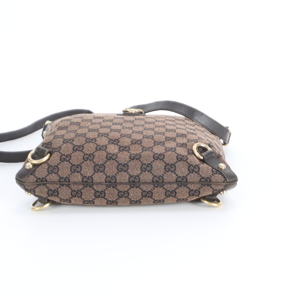 Gucci GG Canvas Abbey Leather Shoulder Bag Crossbody Hand Brown — view 5