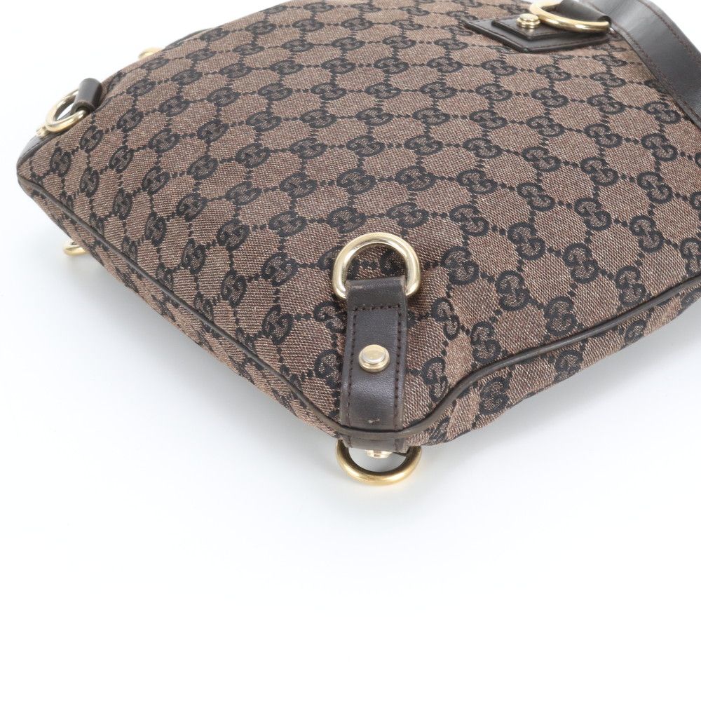 Gucci GG Canvas Abbey Leather Shoulder Bag Crossbody Hand Brown — view 6