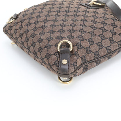 Gucci GG Canvas Abbey Leather Shoulder Bag Crossbody Hand Brown — view 6