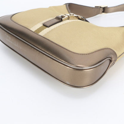 Gucci Jackie 001 Leather Canvas Shoulder Bag Hand — view 6