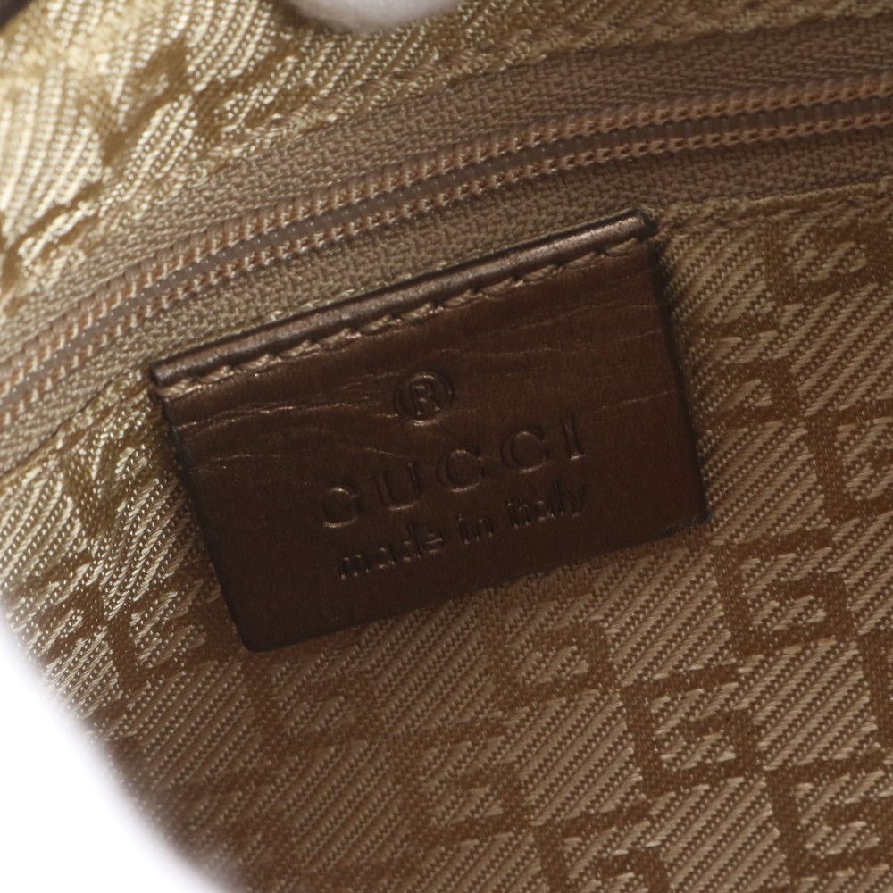 Gucci Jackie 001 Leather Canvas Shoulder Bag Hand — view 8