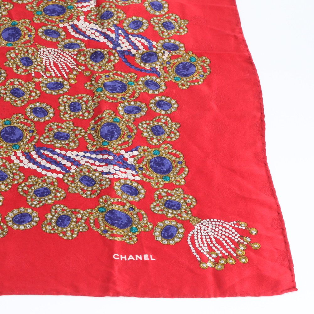 Chanel Scarf Gripoix Colored Stone Pattern — view 5