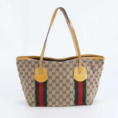 Gucci GG Canvas Sherry Line Joli Leather Tote Shoulder — view 3