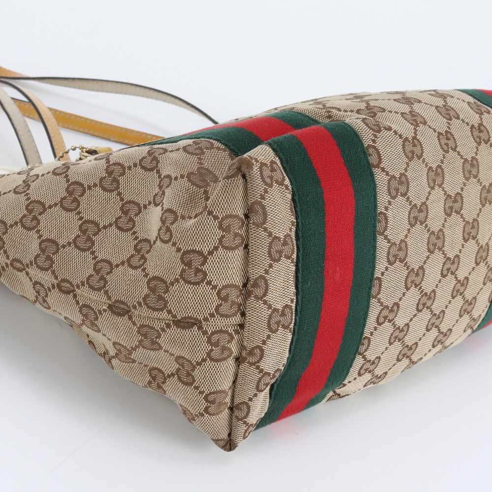 Gucci GG Canvas Sherry Line Joli Leather Tote Shoulder — view 4