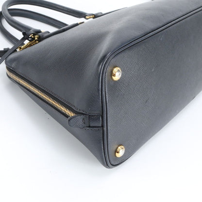 Prada Saffiano Leather Triangle Logo 2-Way Shoulder Bag Crossbody Hand Black — view 4