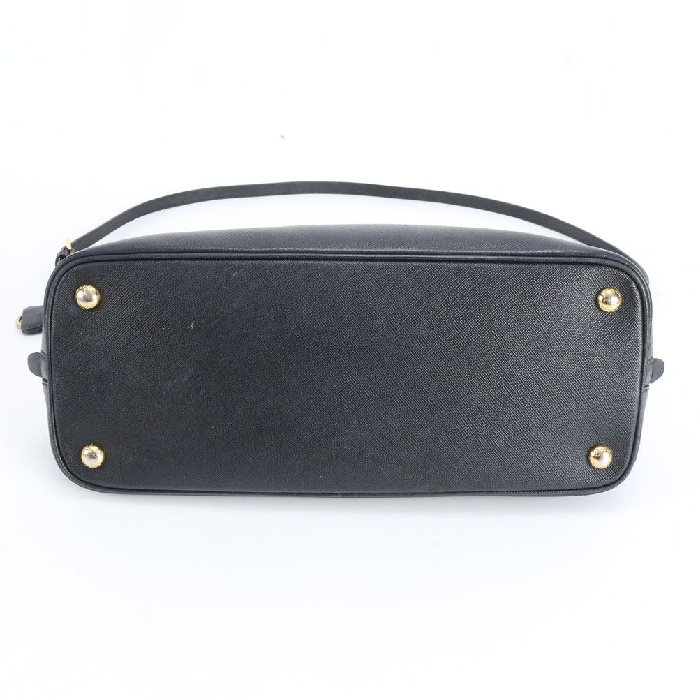 Prada Saffiano Leather Triangle Logo 2-Way Shoulder Bag Crossbody Hand Black — view 6