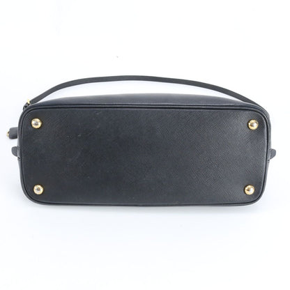 Prada Saffiano Leather Triangle Logo 2-Way Shoulder Bag Crossbody Hand Black — view 6