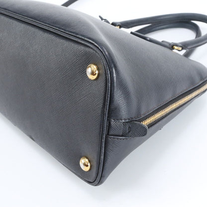 Prada Saffiano Leather Triangle Logo 2-Way Shoulder Bag Crossbody Hand Black — view 5