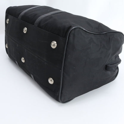 Prada Tessuto Nylon Triangle Logo Leather Boston Bag Business Travel Tote Black — view 4