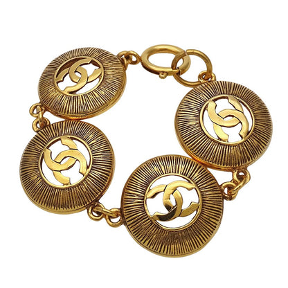 Chanel Bracelet Gold CC Logo Circle Large