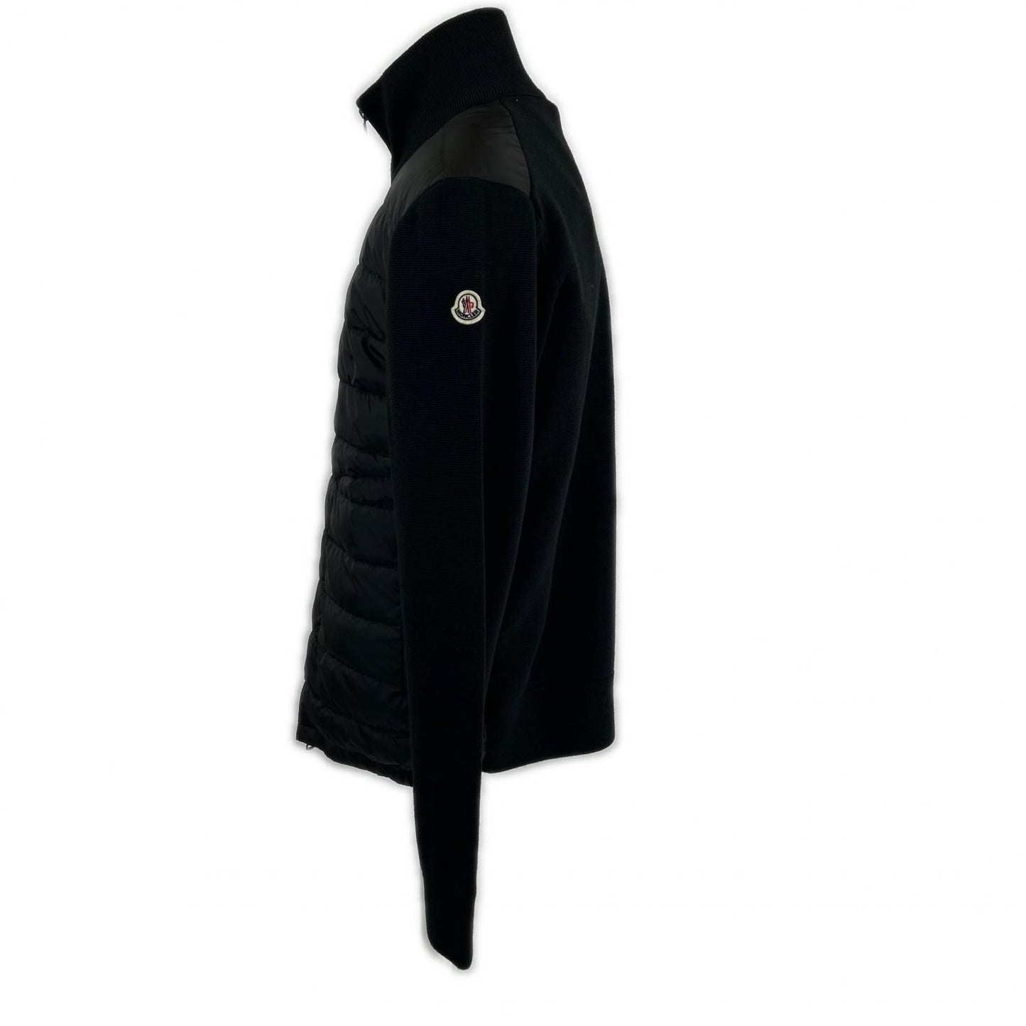 Moncler Cardigan Tricot Knit Nylon Trim Zip Up Jacket — view 2