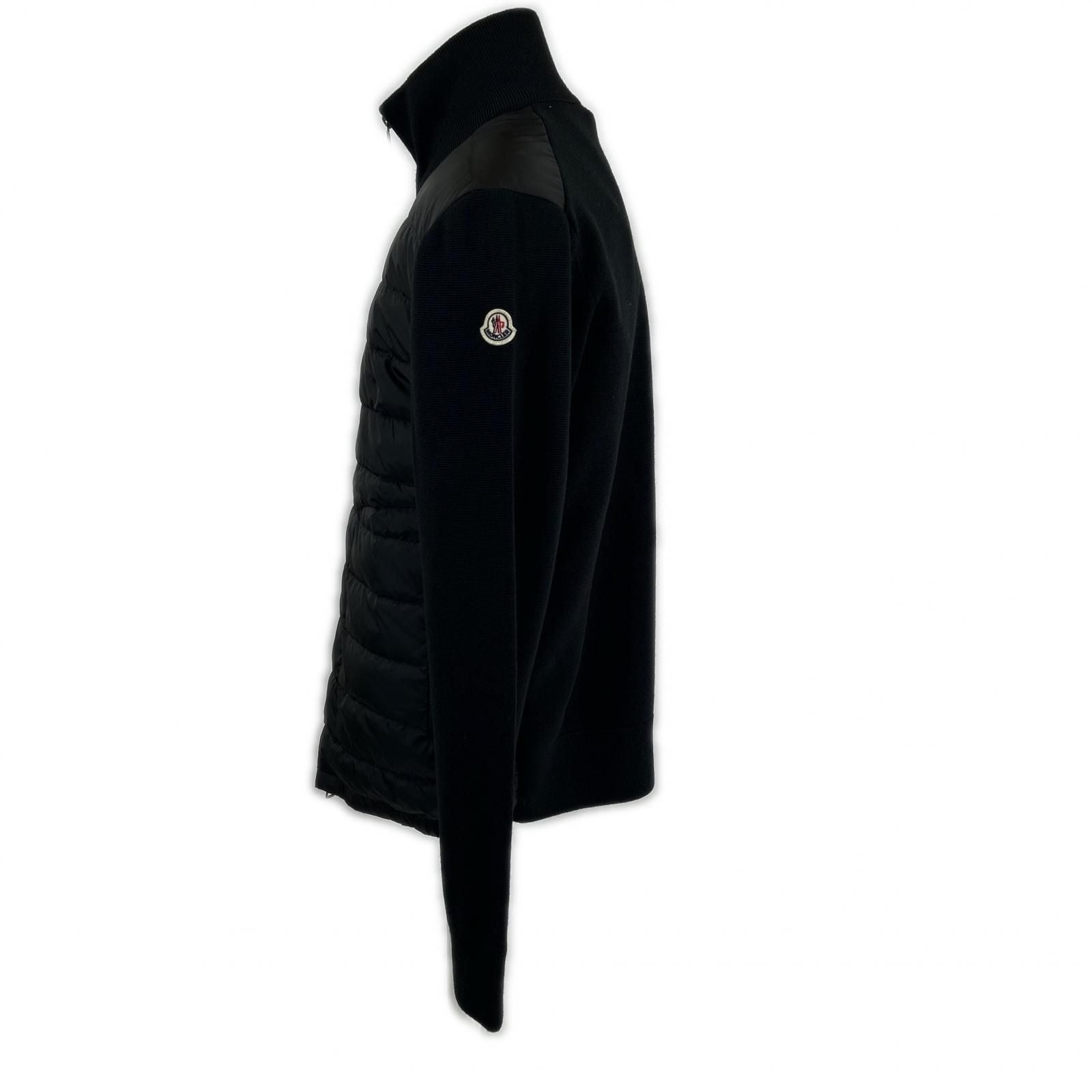 Moncler Cardigan Tricot Knit Nylon Trim Zip Up Jacket — view 2