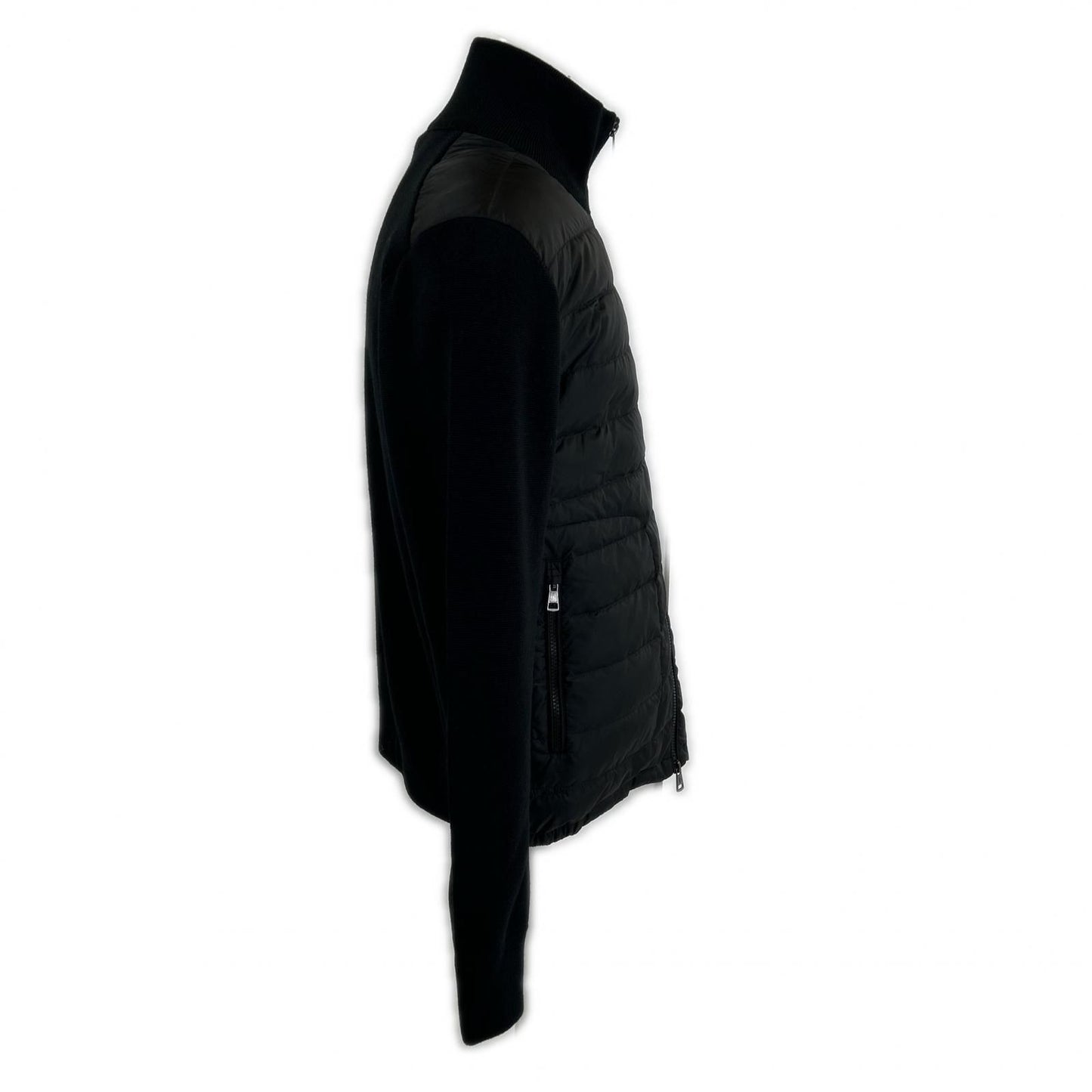 Moncler Cardigan Tricot Knit Nylon Trim Zip Up Jacket — view 4