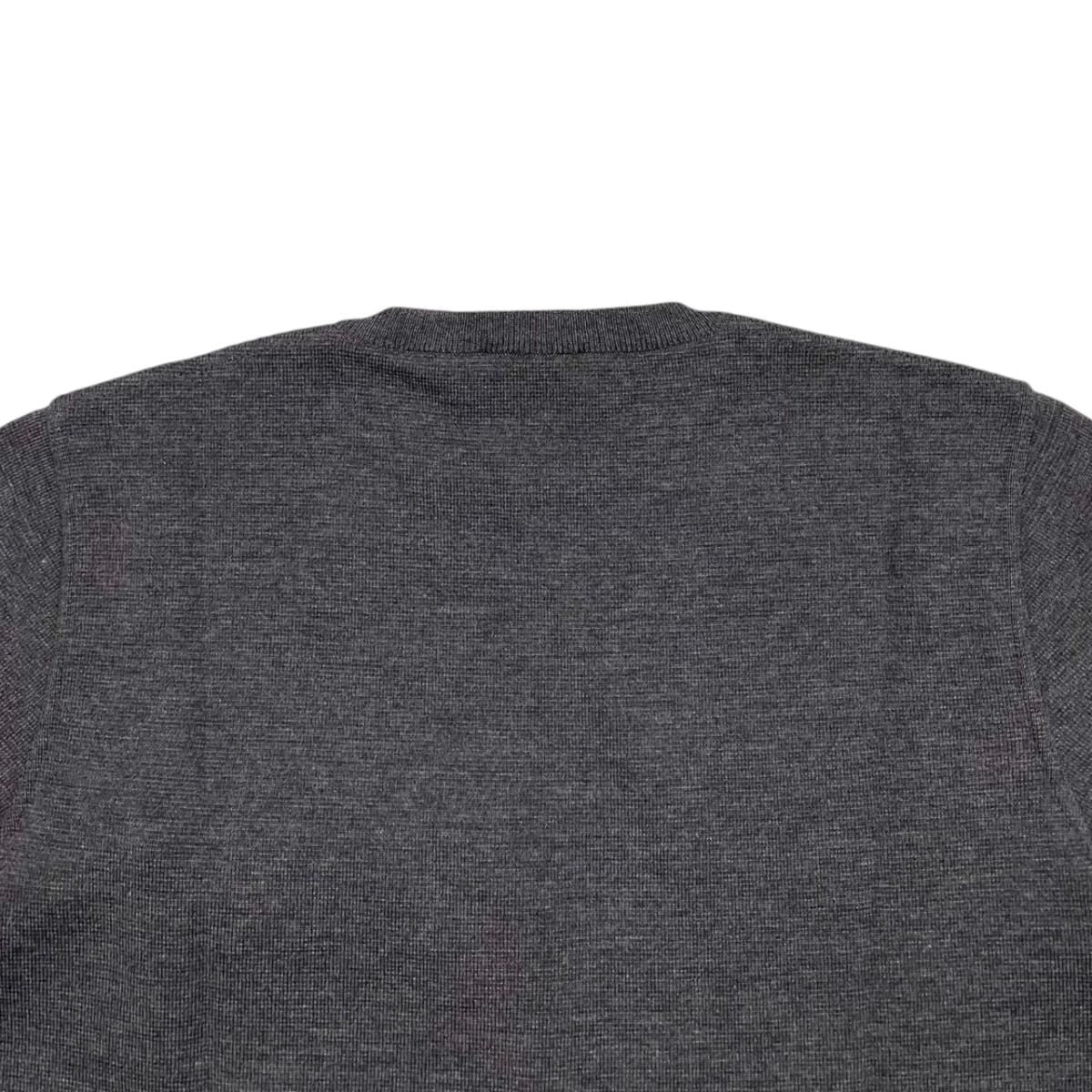 Prada Sweatshirt Crew Neck Knit 50 Wool Nylon Zip Pocket Gray — view 5